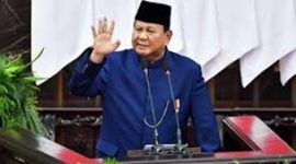 Presiden Prabowo Subianto memberikan pidato pertamanya usai dilantik sebagai Presiden Republik Indonesia periode 2024-2029, di Gedung MPR-DPD-DPR RI, Senayan, Jakarta, Minggu (20/10/2024) pagi. (Foto: Humas Setkab/Rahmat)