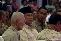 Prabowo Menghadiri Halal Bi Halal Purnawirawan TNI, duduk sebelah Try Sutrisno