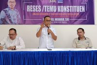 H. Abdul Wahab S.H memaparkan progam pemerintah dalam reses di Desa Palipi Soreang (dok.. Istimewa).