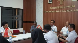 Kunjungan Badan Pembentukan Peraturan Daerah DPRD Kabupaten Majene di Ruang Rapat Baharuddin Lopa (Sumber: RRI Mamuju)